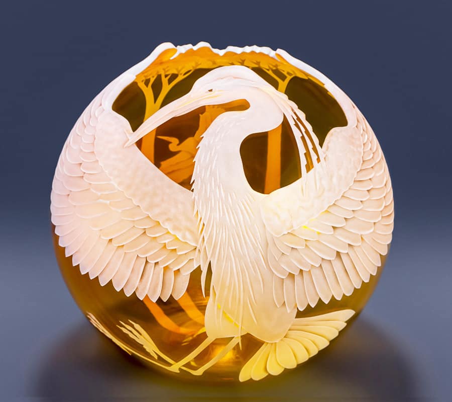 Great Blue Heron Topaz Bowl