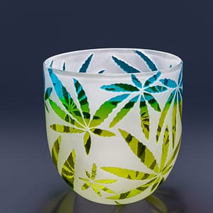 Marijuana Lime and Copper Medium Bowl