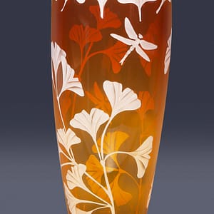 Golden Ginkgo Dragonfly Vase
