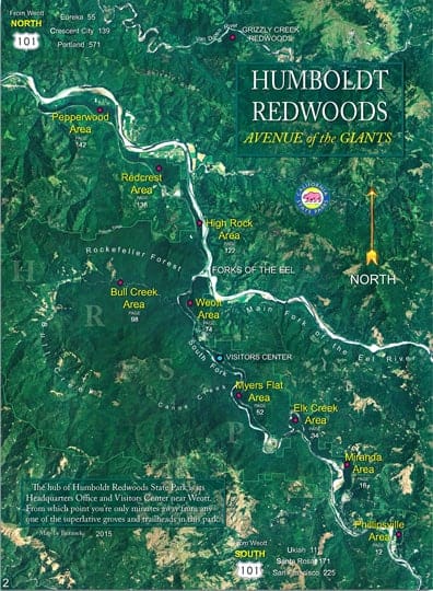 Humboldt Redwoods map